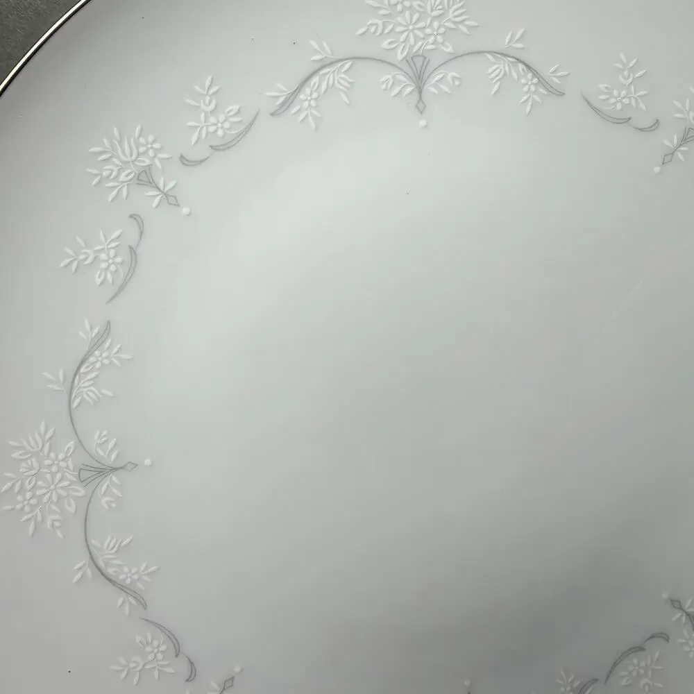 Vintage Noritake Japan Whitebrook White Flowers Set of 2 Plates